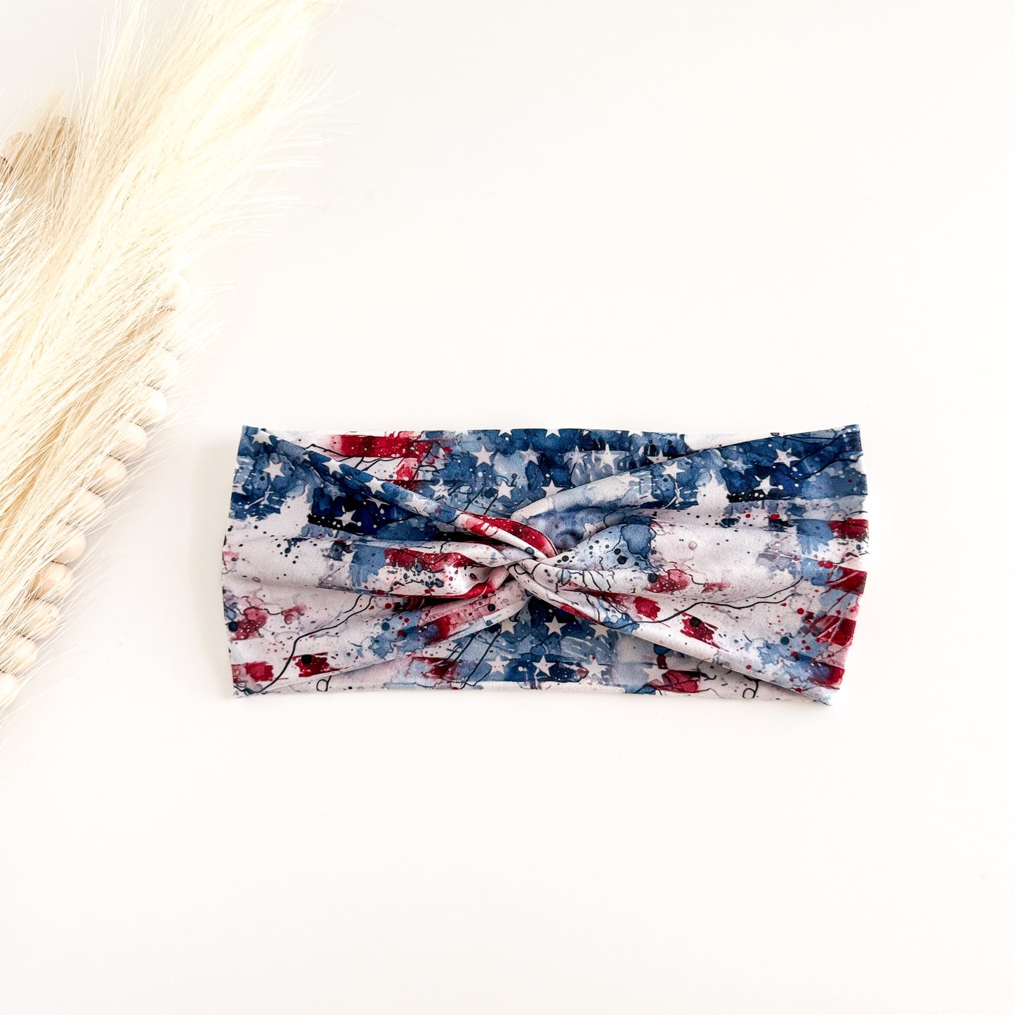 4th July Headband: Red White Blue Patriotic Hair Accessory