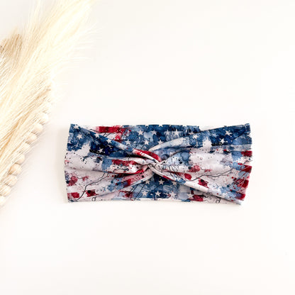 4th July Headband: Red White Blue Patriotic Hair Accessory