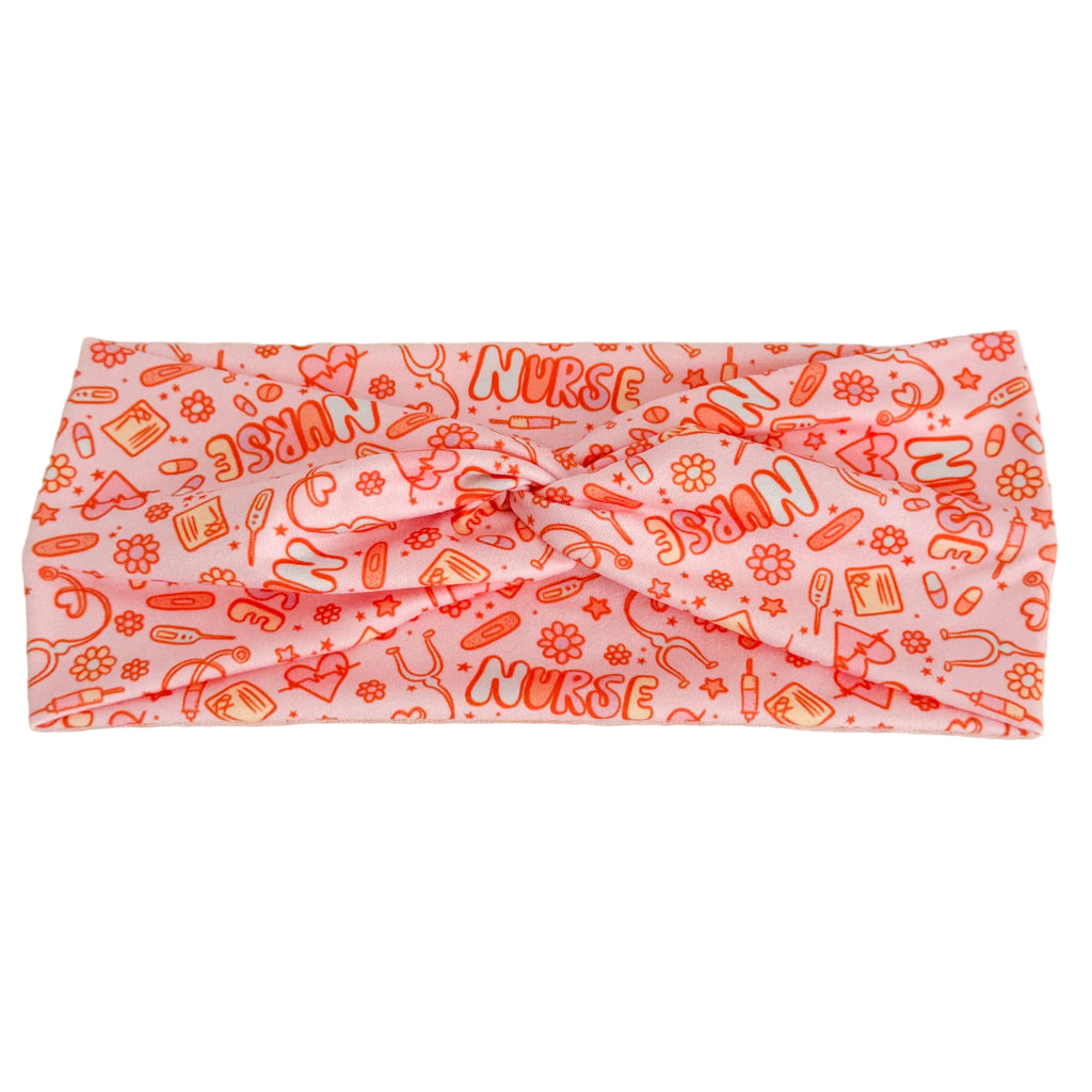 Soft twist headband for nurses and healthcare workers – handmade by Headband Studio