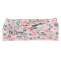 Pink labor & delivery print twist headband for nurses – handmade by Headband Studio