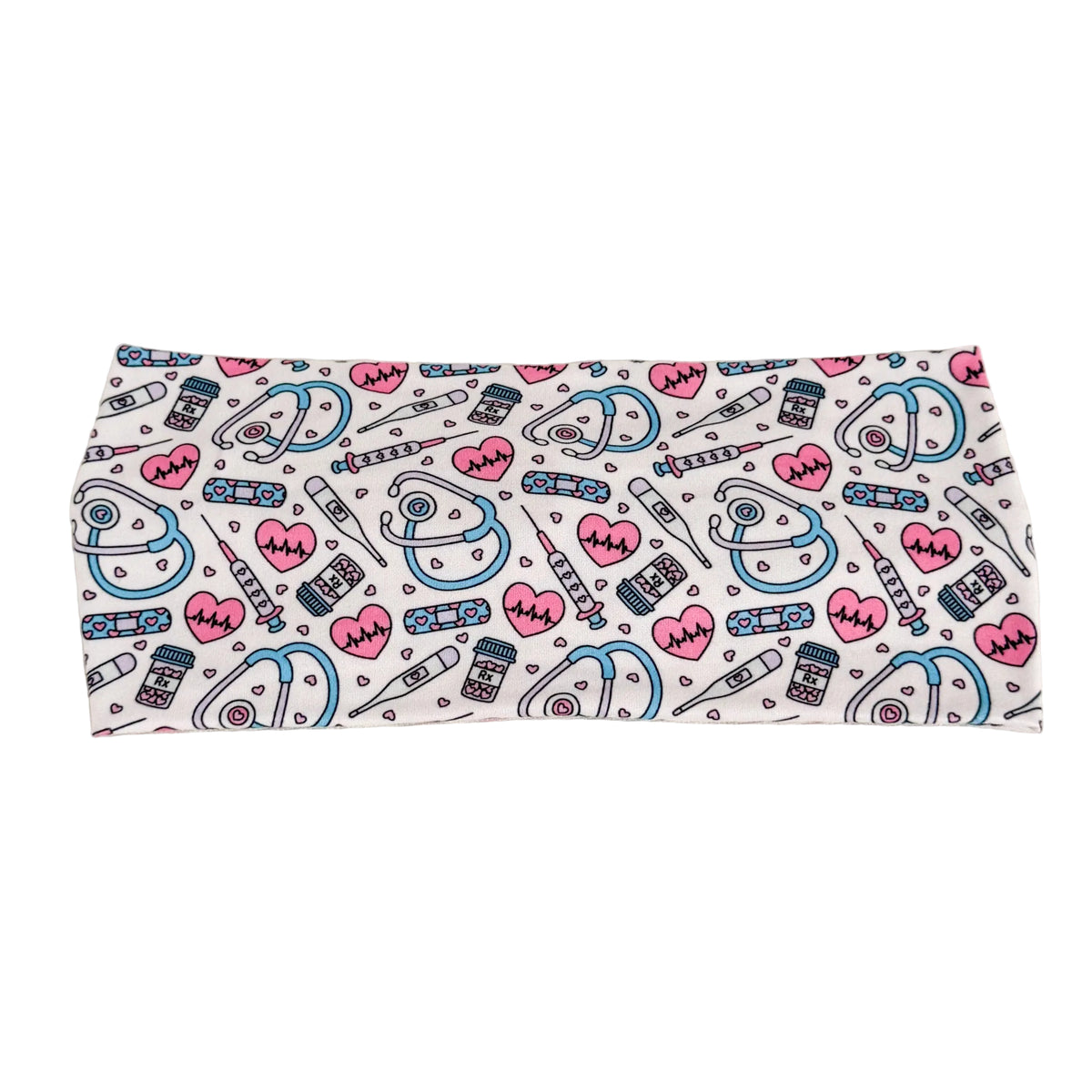 Pink twist headband for nurses – soft, non-slip, handmade by Headband Studio