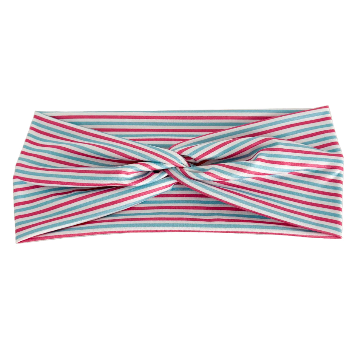Hospital stripes print twist headband for nurses – handmade by Headband Studio