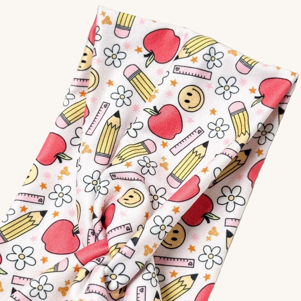 Pink Apple Pencil Knotted Headband