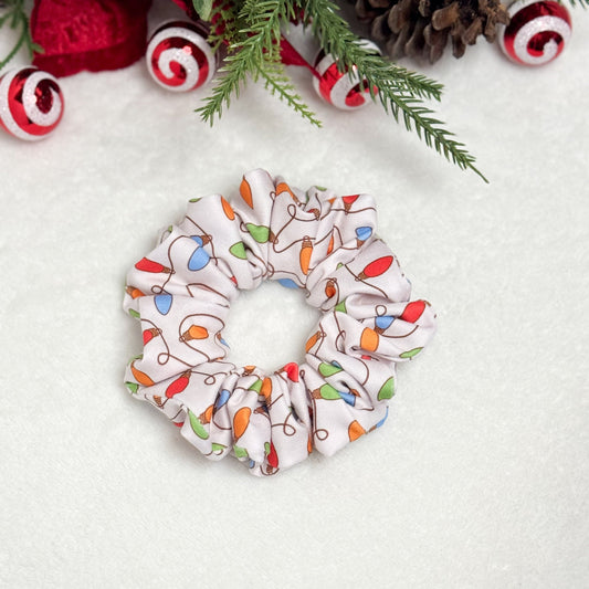 Christmas Lights Scrunchie – Soft Handmade Holiday Hair Accessory | Gift Idea Headband Studio