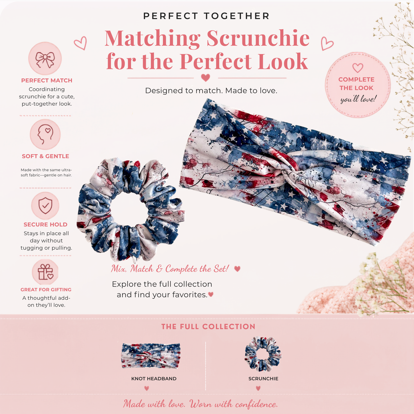 4th of July Headband | Patriotic Red White & Blue Hair Accessory