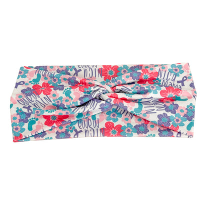 NICU Floral patterned headband on a white background