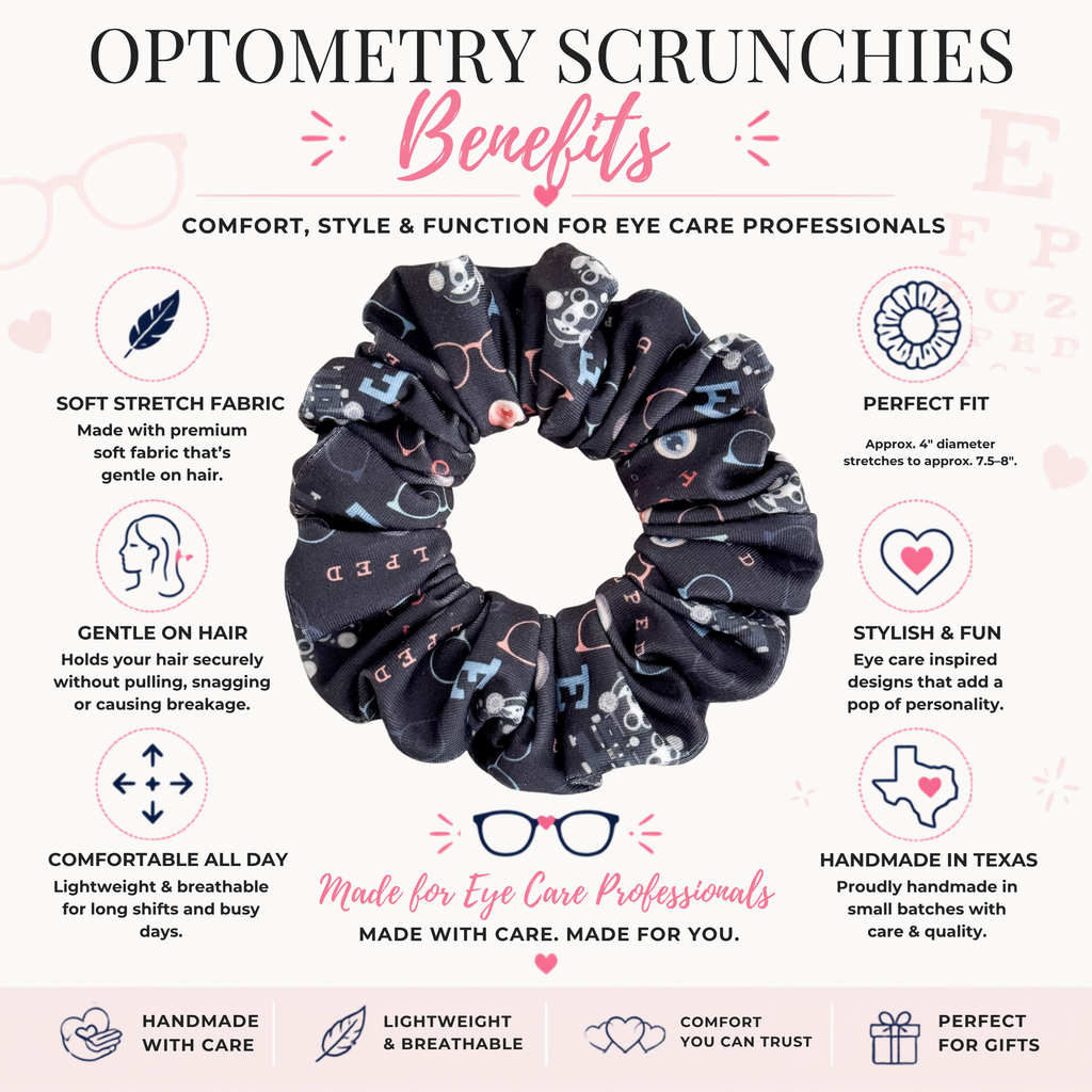 Optometry Scrunchies – Handmade Eye Care Hair Accessories