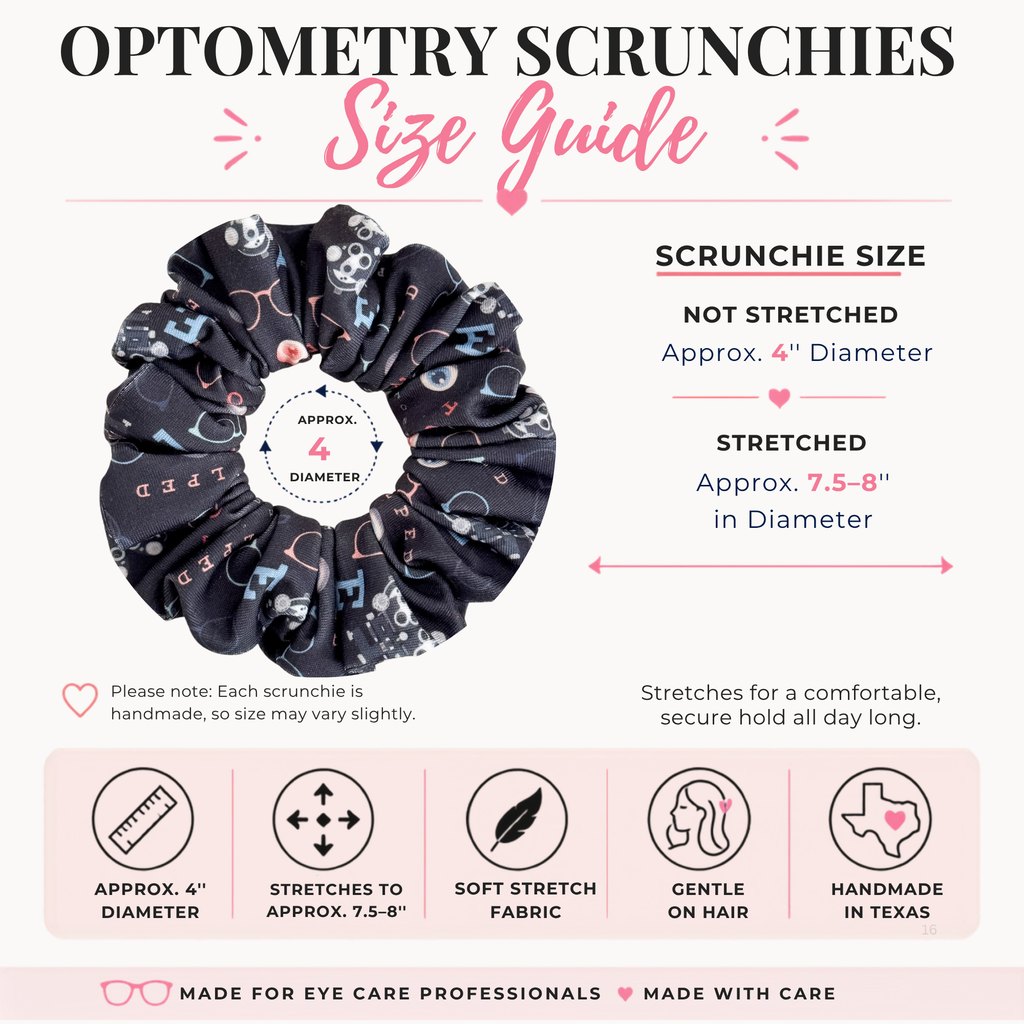 Optometry Scrunchies – Handmade Eye Care Hair Accessories