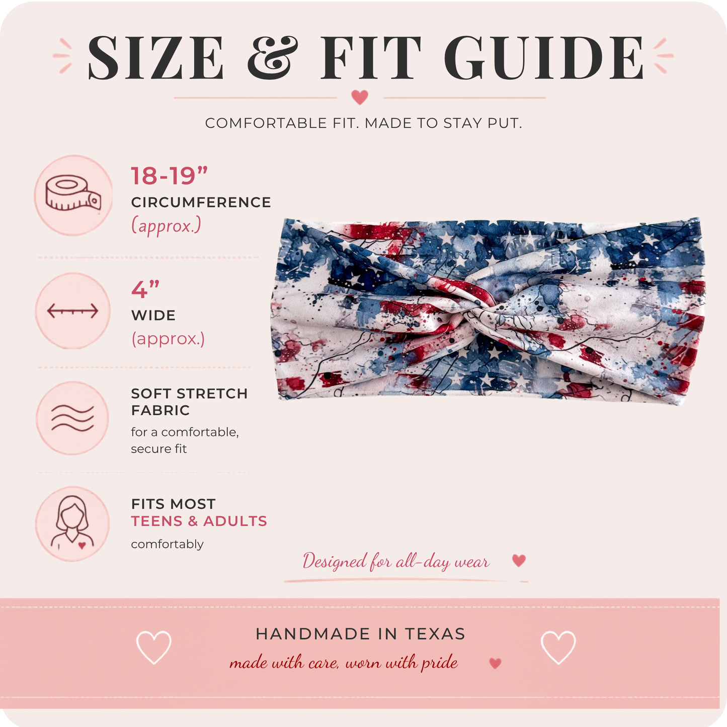 4th of July Headband | Patriotic Red White & Blue Hair Accessory