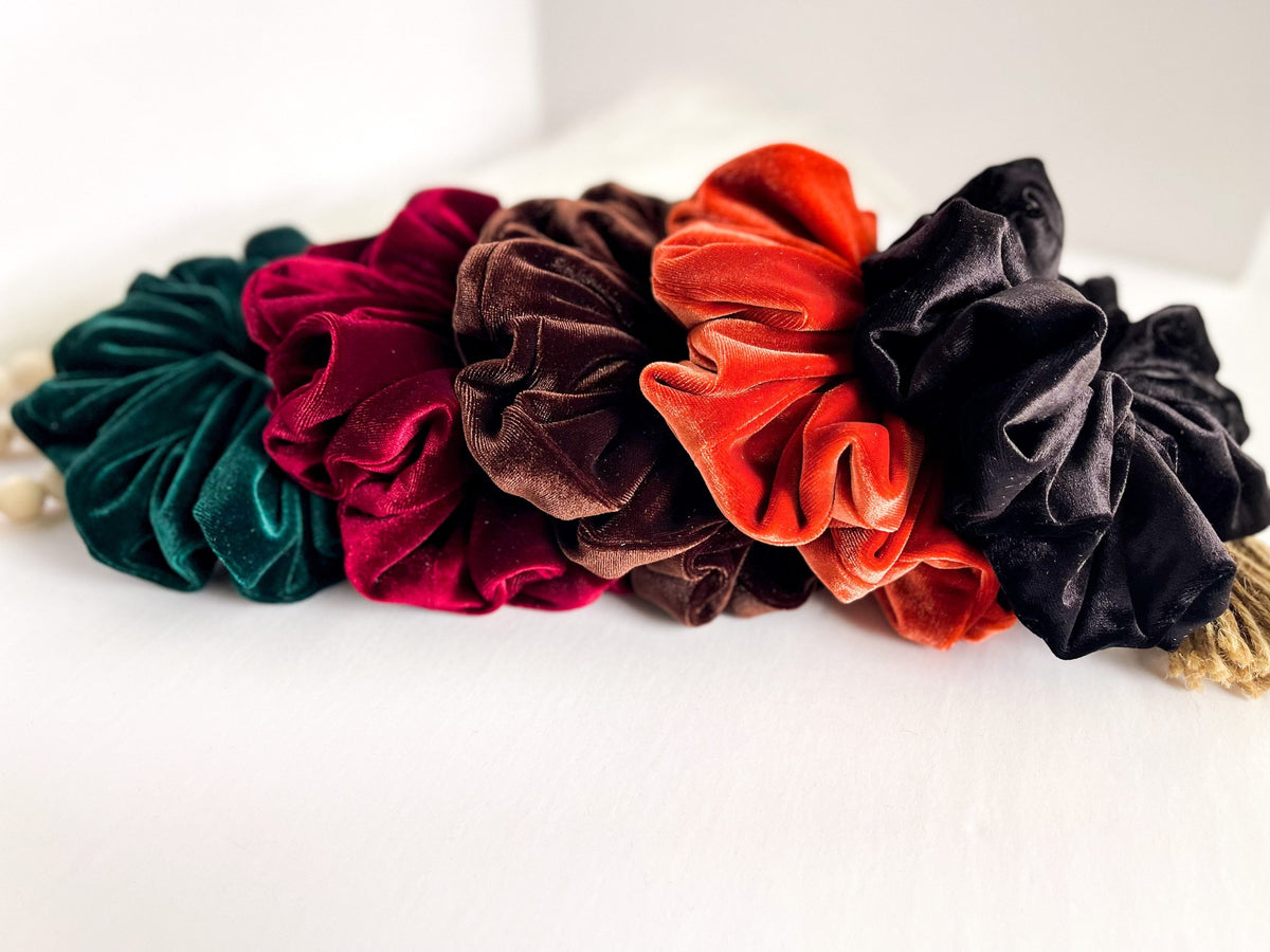 Oversized Velvet Scrunchie – Soft Luxury Hair Tie & Wrist Accessory