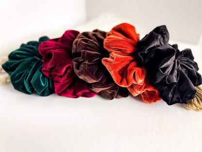 Oversized Velvet Scrunchie: Soft Luxury Hair Tie & Wrist Accessory