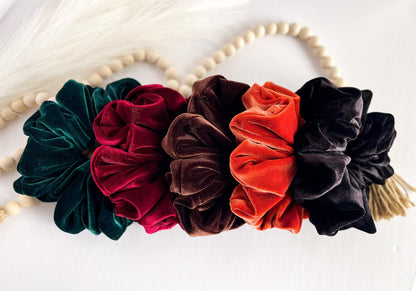 Oversized Velvet Scrunchie: Soft Luxury Hair Tie & Wrist Accessory