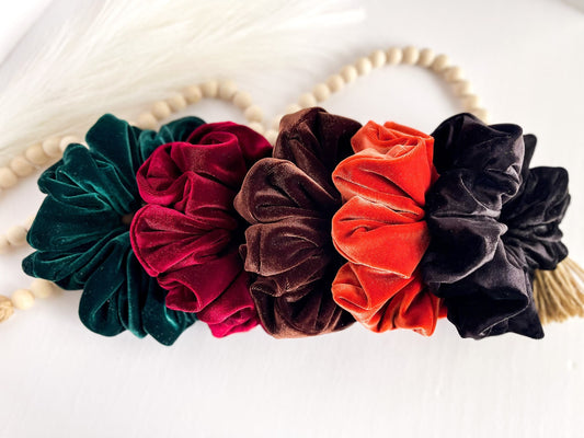 Oversized Velvet Scrunchie: Soft Luxury Hair Tie & Wrist Accessory