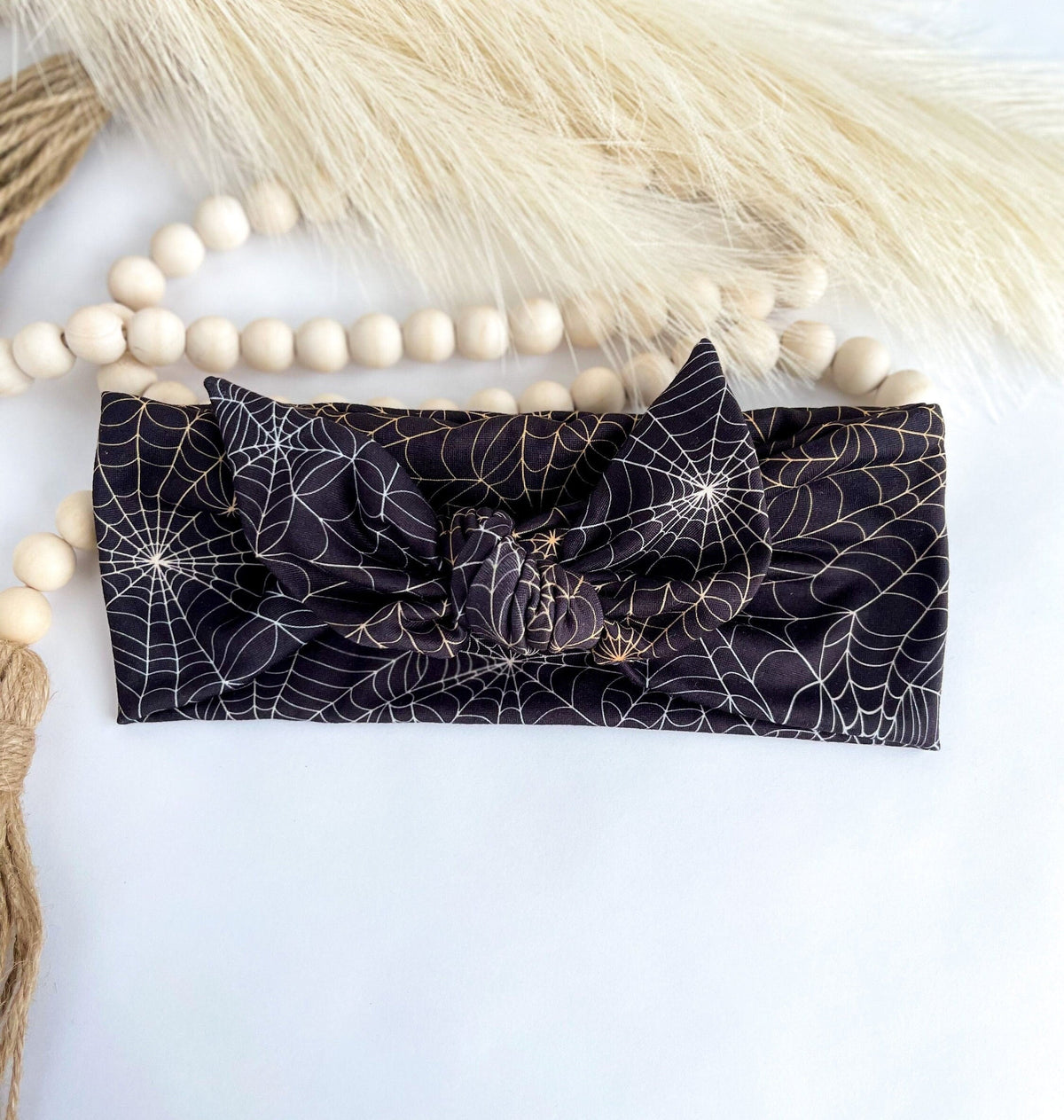 Halloween Knotted Tie Headband, Festive Print Head Scarf Headband Studio