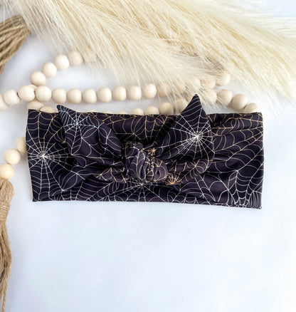 Halloween Knotted Tie Headband, Festive Print Head Scarf Headband Studio