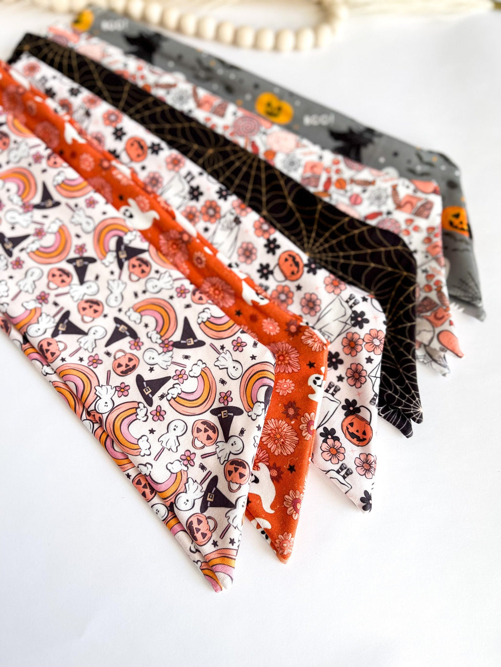 Halloween Knotted Tie Headband, Festive Print Head Scarf Headband Studio