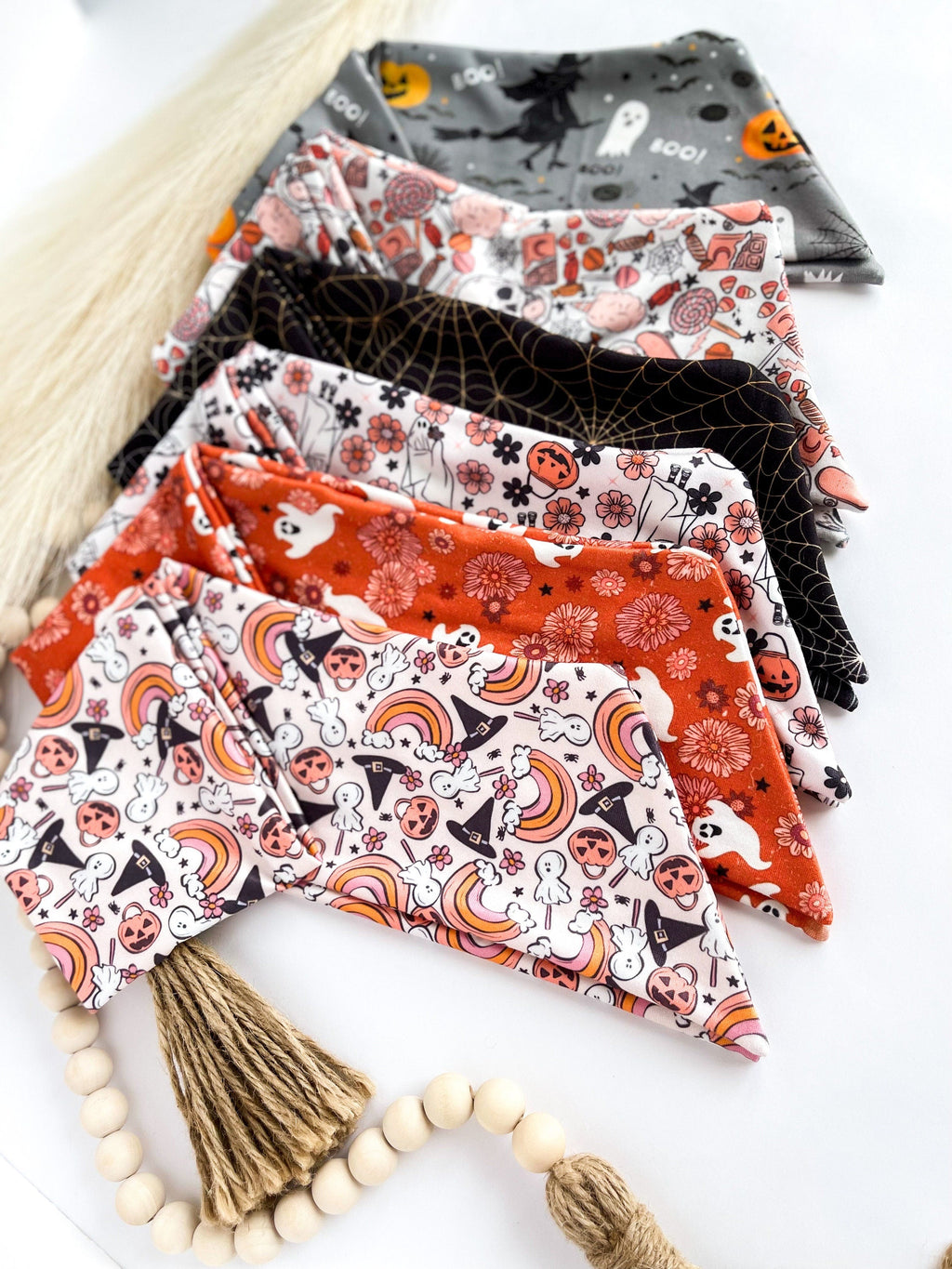 Halloween Knotted Tie Headband, Festive Print Head Scarf Headband Studio