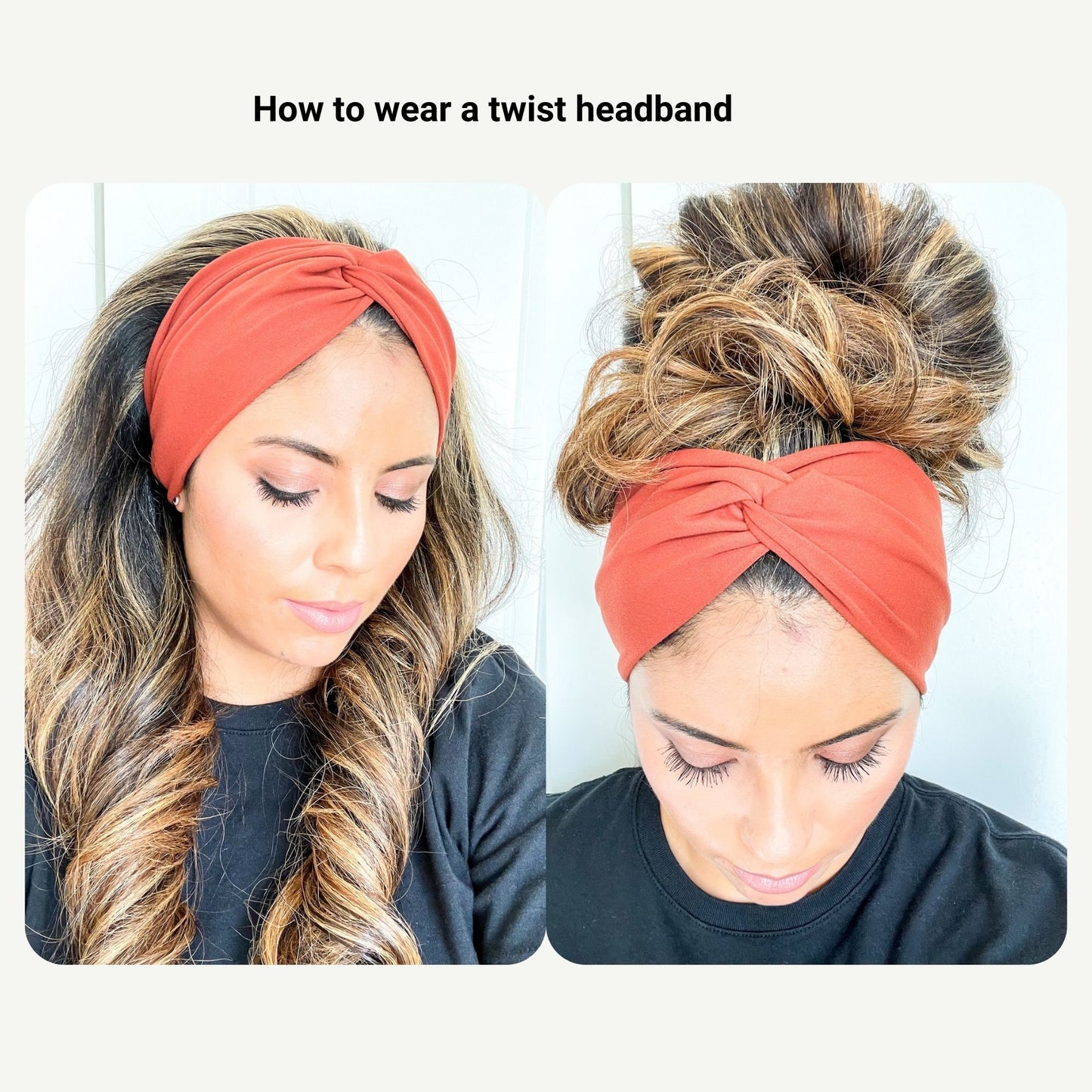 Retro Checker Twist Headbands for Women – Soft Stretch Handmade Headbands