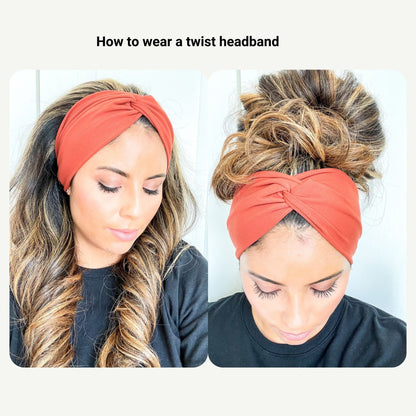Retro Checker Twist Headbands for Women – Soft Stretch Handmade Headbands