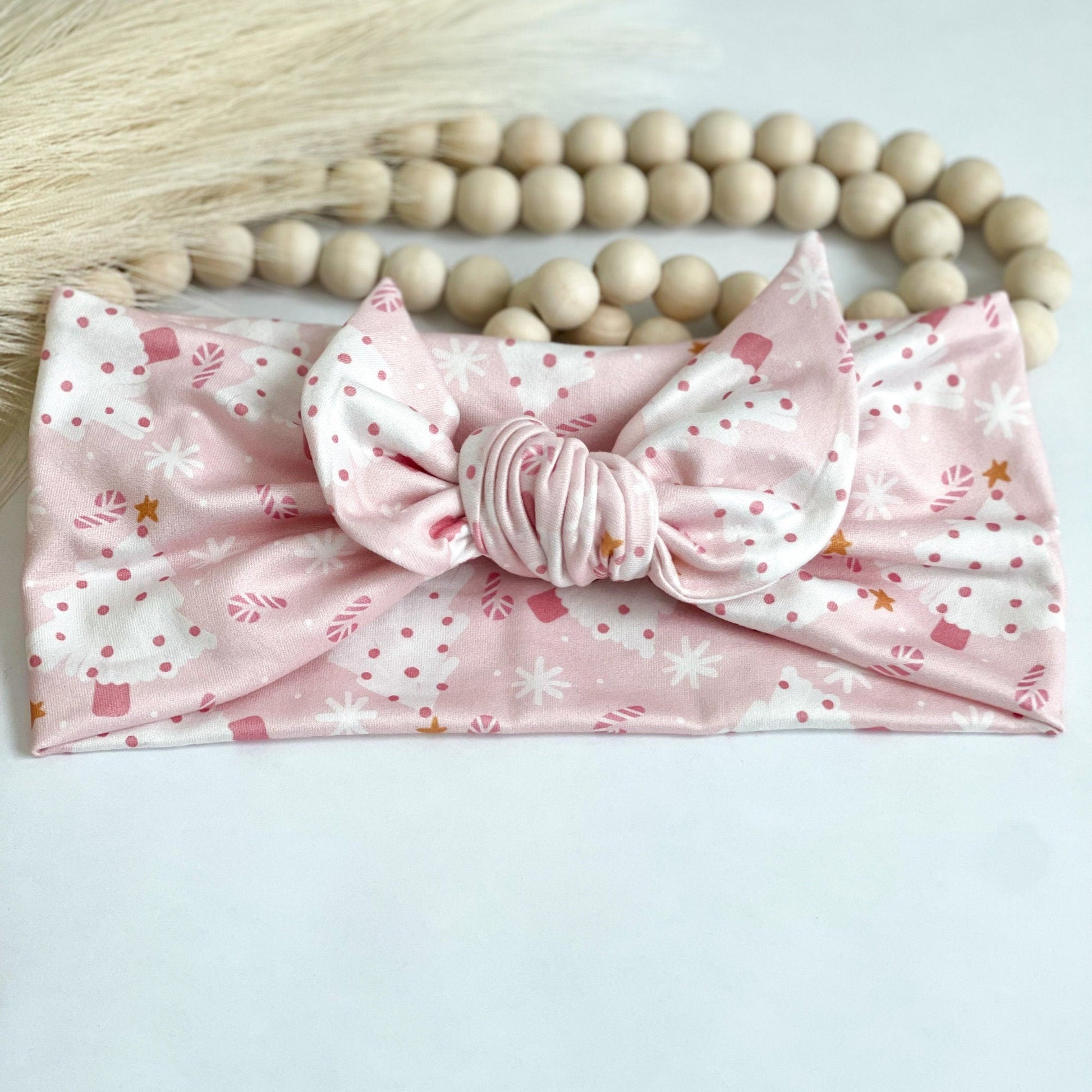 Adjustable Christmas Headband, Holiday Self-Tie Knot, Nurse Gift Headband Studio