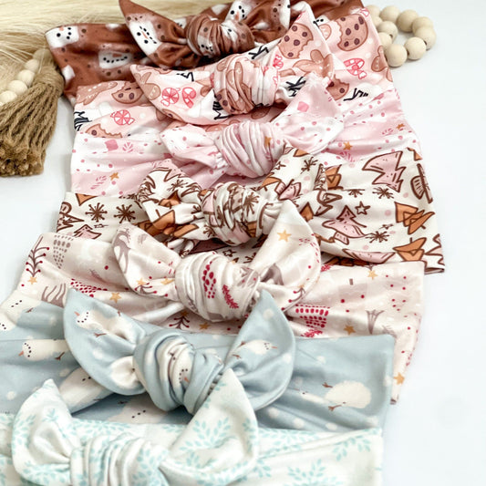 Adjustable Christmas Headband, Holiday Self-Tie Knot, Nurse Gift Headband Studio