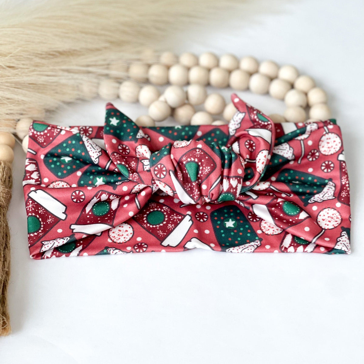 Christmas Tie Headband for Women, Holiday Festive Knotted Headband Headband Studio