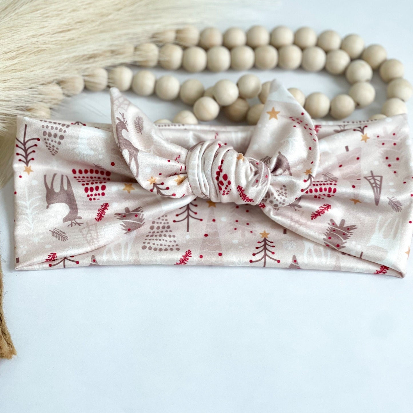 Adjustable Christmas Headband, Holiday Self-Tie Knot, Nurse Gift Headband Studio