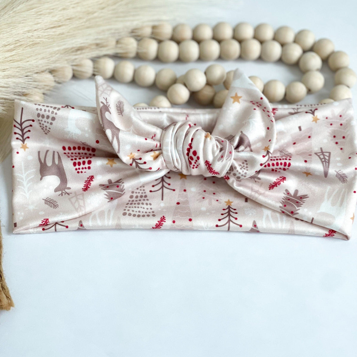 Adjustable Christmas Headband, Holiday Self-Tie Knot, Nurse Gift Headband Studio