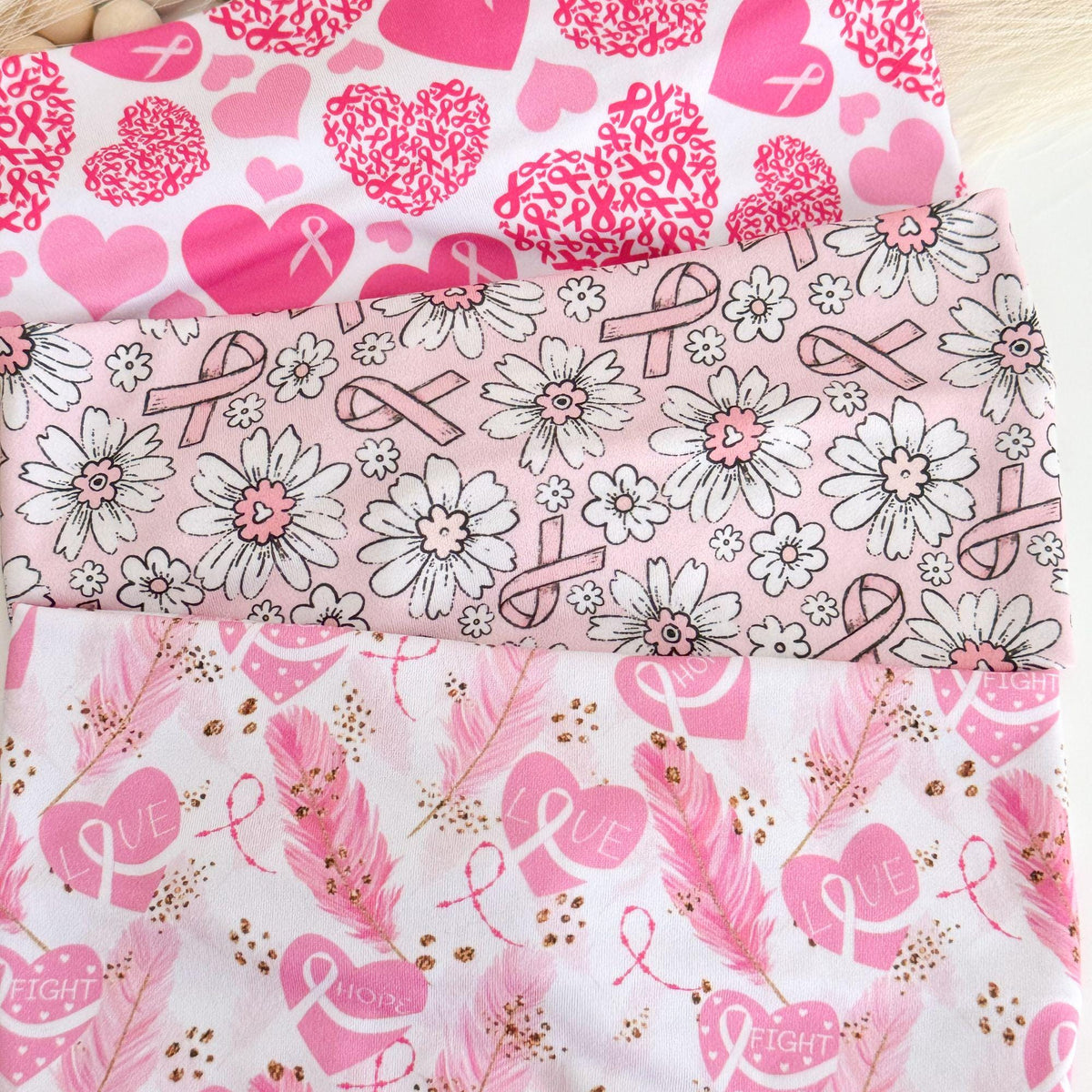 Pink Ribbon Breast Cancer Awareness Headbands for Women, Twist Soft & Stretchy Headband, Nurse Headband, Headband Studio