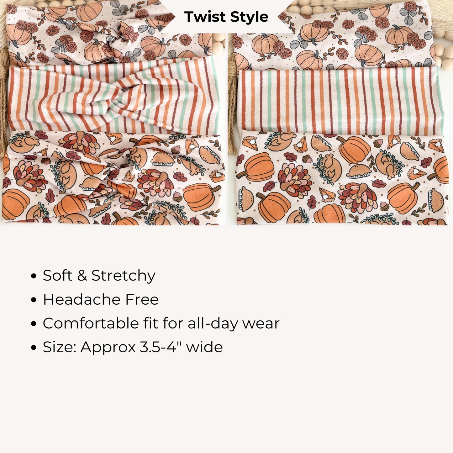 Thanksgiving Twist Headband: Soft Stretchy Fall Headband for Women Headband Studio