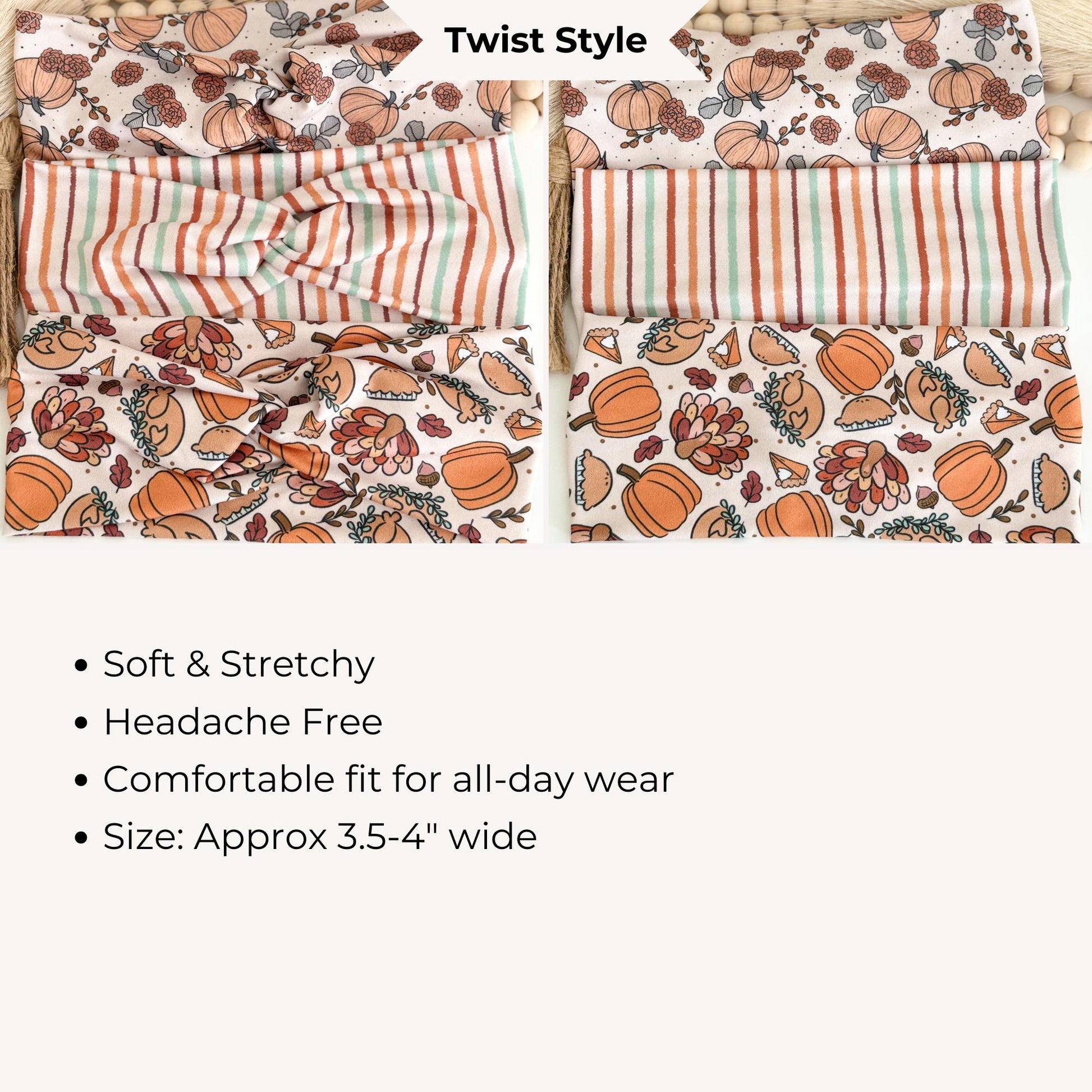 Thanksgiving Twist Headband: Soft Stretchy Fall Headband for Women Headband Studio