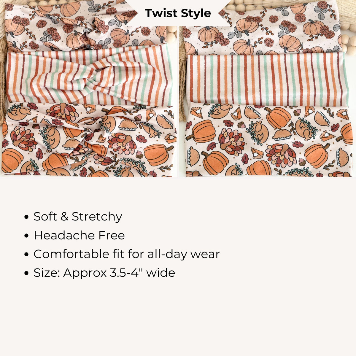 Thanksgiving Twist Headband: Soft Stretchy Fall Headband for Women Headband Studio