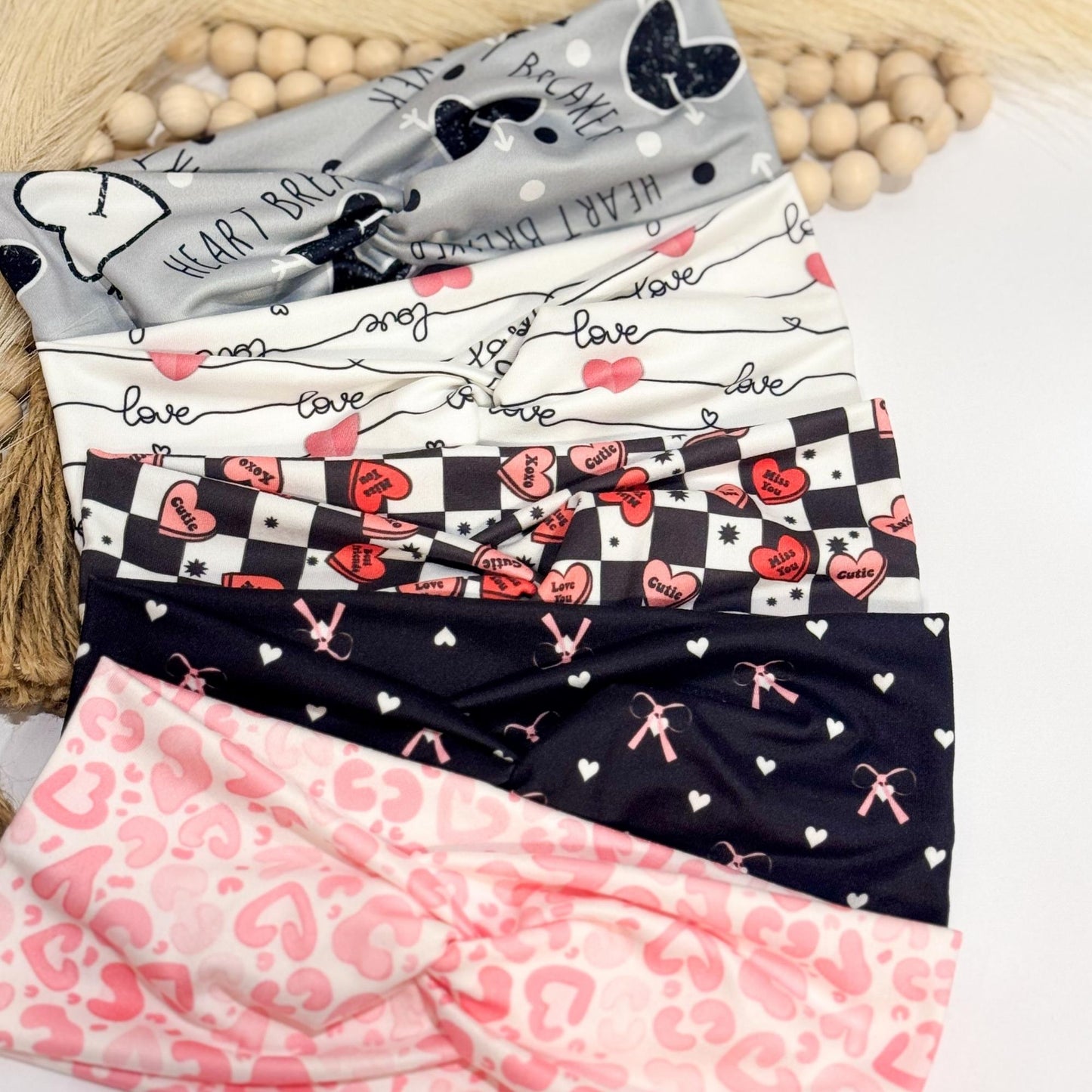 Valentine's Day Twist Headband: Handmade Knotted Stretchy Headband Headband Studio