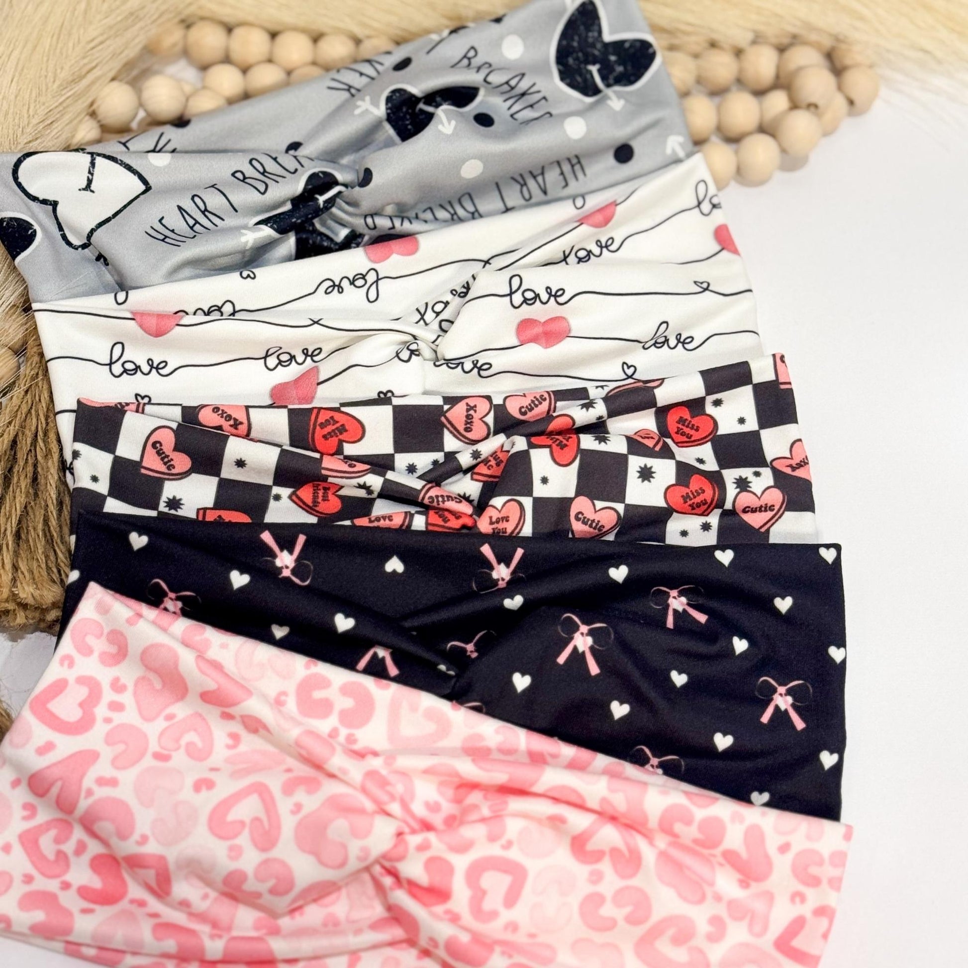 Valentine's Day Twist Headband: Handmade Knotted Stretchy Headband Headband Studio