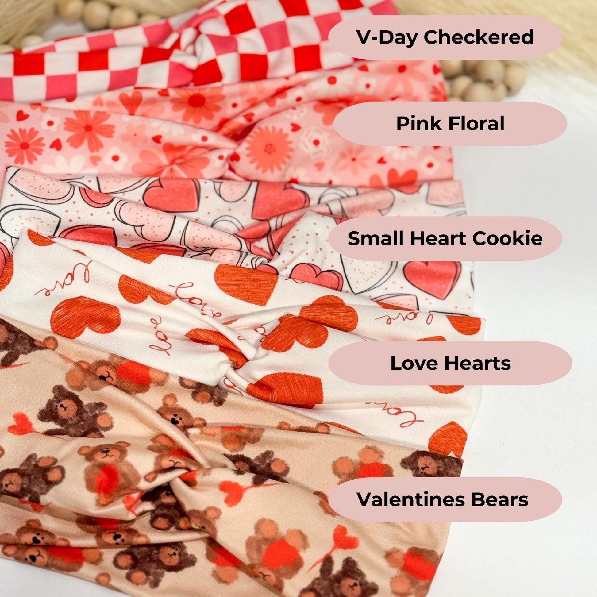 Valentine's Day Twist Headband: Handmade Knotted Stretchy Headband Headband Studio