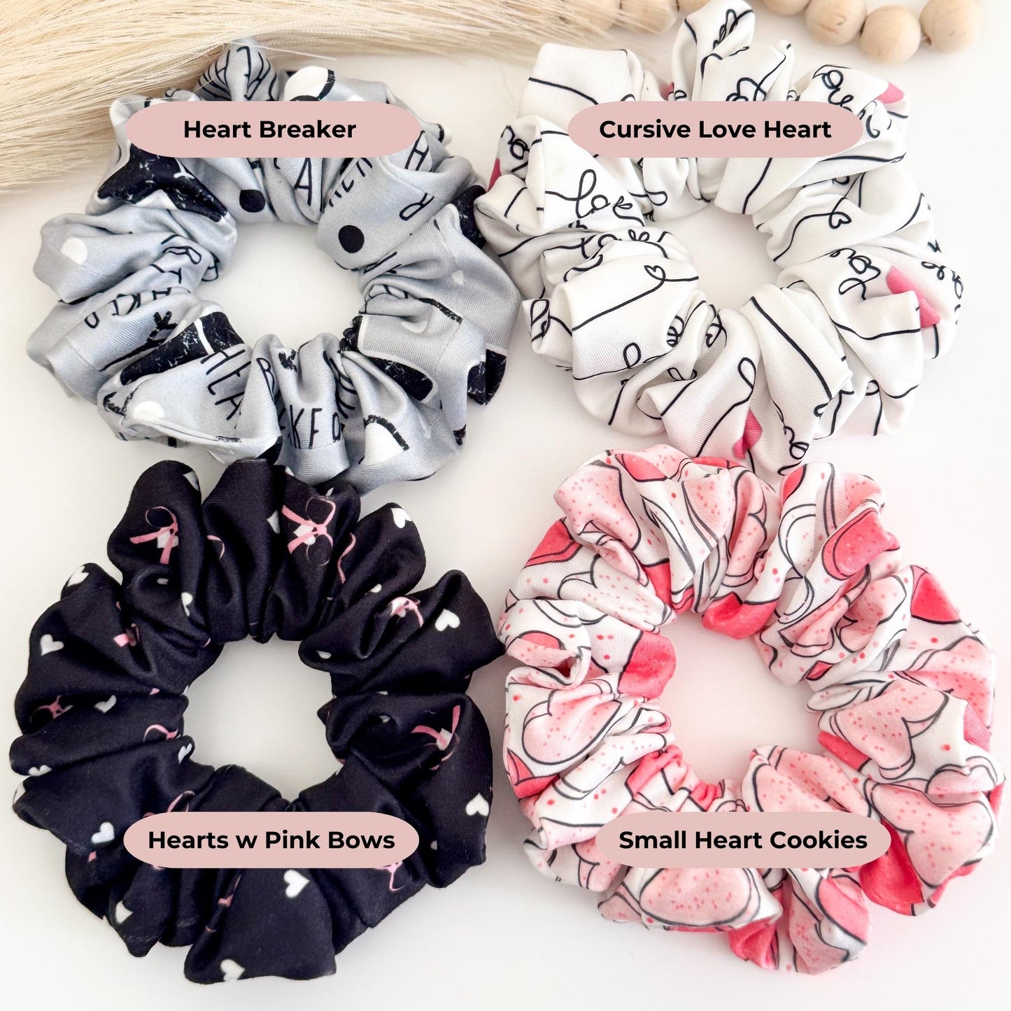 Handmade Valentine's Day Scrunchies: Nurse Hair Accessories