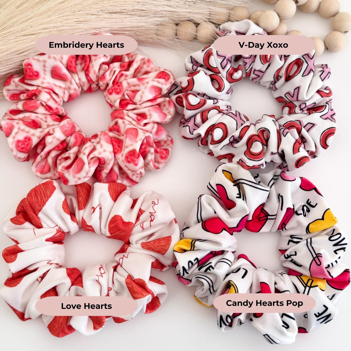 Handmade Valentine's Day Scrunchies: Nurse Hair Accessories