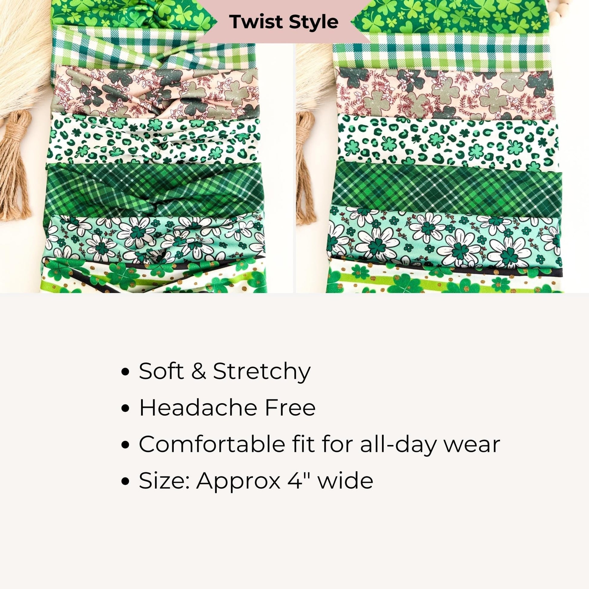 St. Patrick's Day Headband: Shamrock Twist Hair Accessory Headband Studio