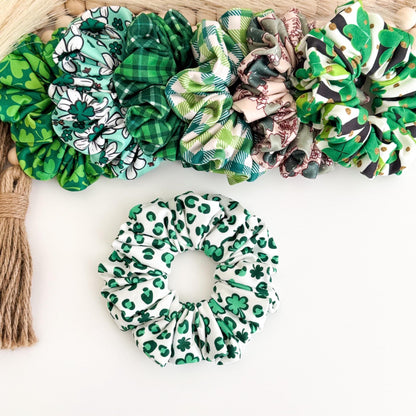 St. Patrick's Day Scrunchies: Lucky Clover Hair Ties Headband Studio