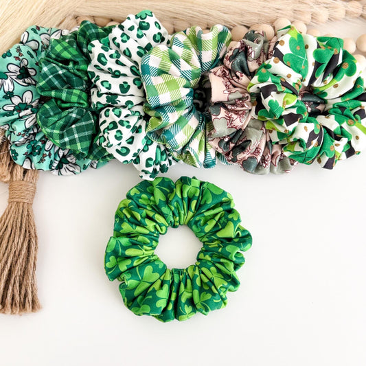St. Patrick's Day Scrunchies: Lucky Clover Hair Ties Headband Studio