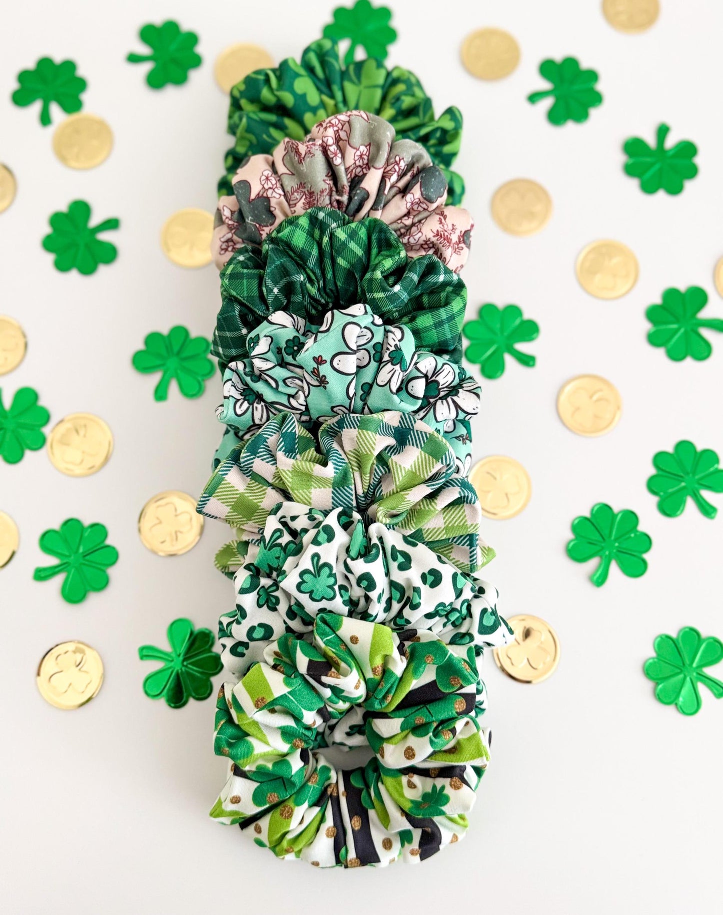 St. Patrick's Day Scrunchies: Lucky Clover Hair Ties Headband Studio