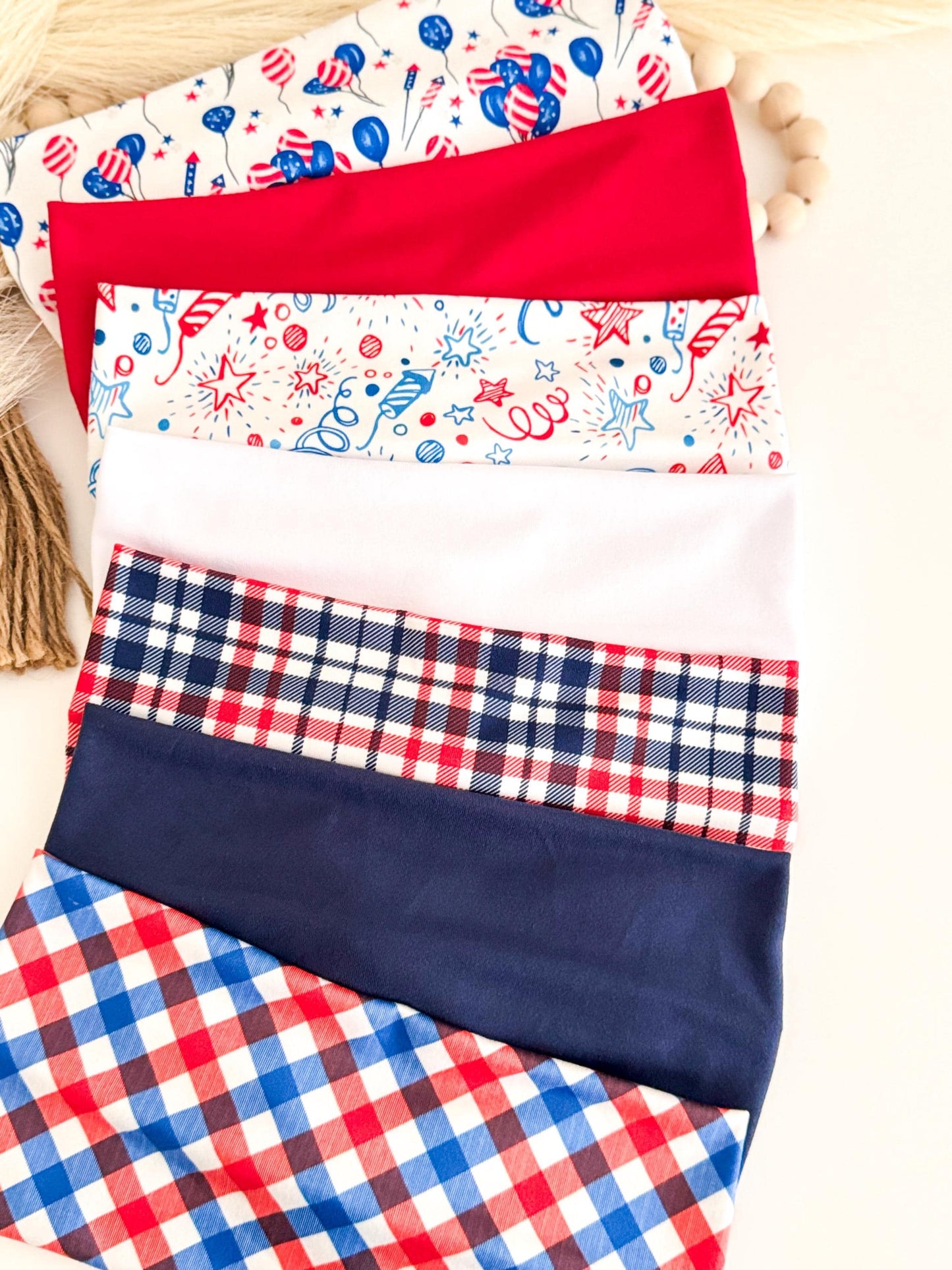 4th July Headband: Red White Blue Patriotic Hair Accessory