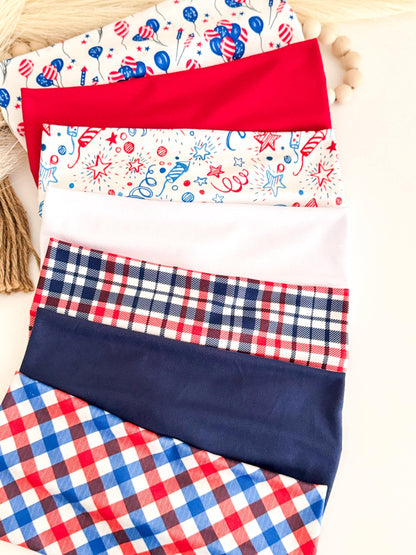 4th July Headband: Red White Blue Patriotic Hair Accessory