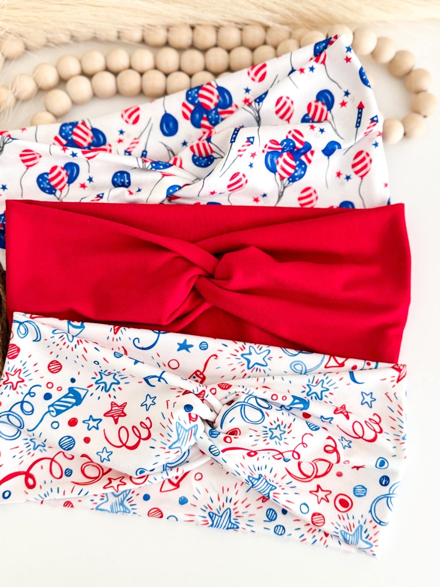 4th July Headband: Red White Blue Patriotic Hair Accessory