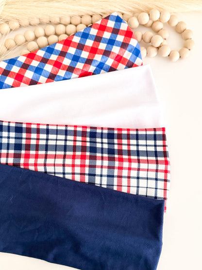 4th July Headband: Red White Blue Patriotic Hair Accessory