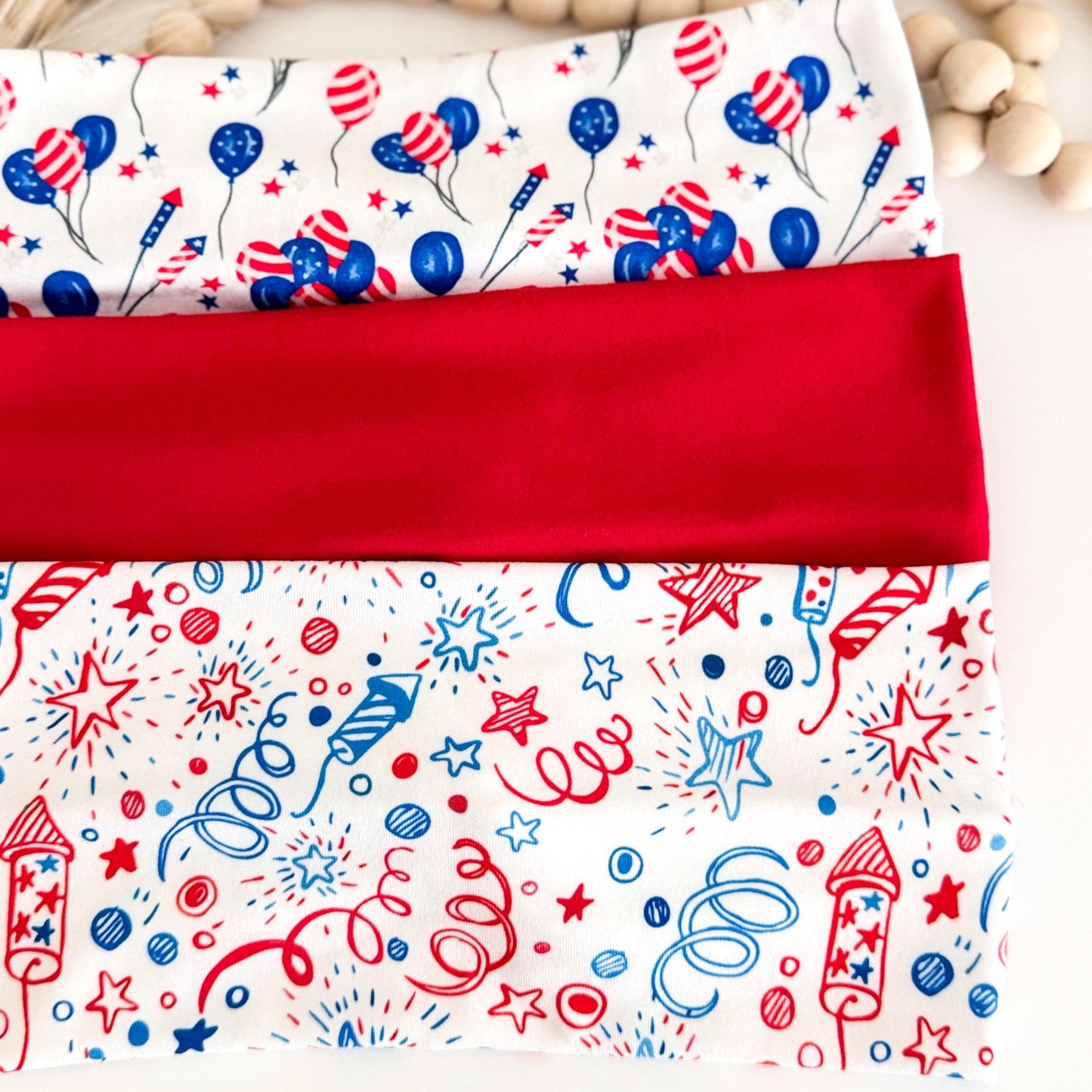 4th July Headband: Red White Blue Patriotic Hair Accessory
