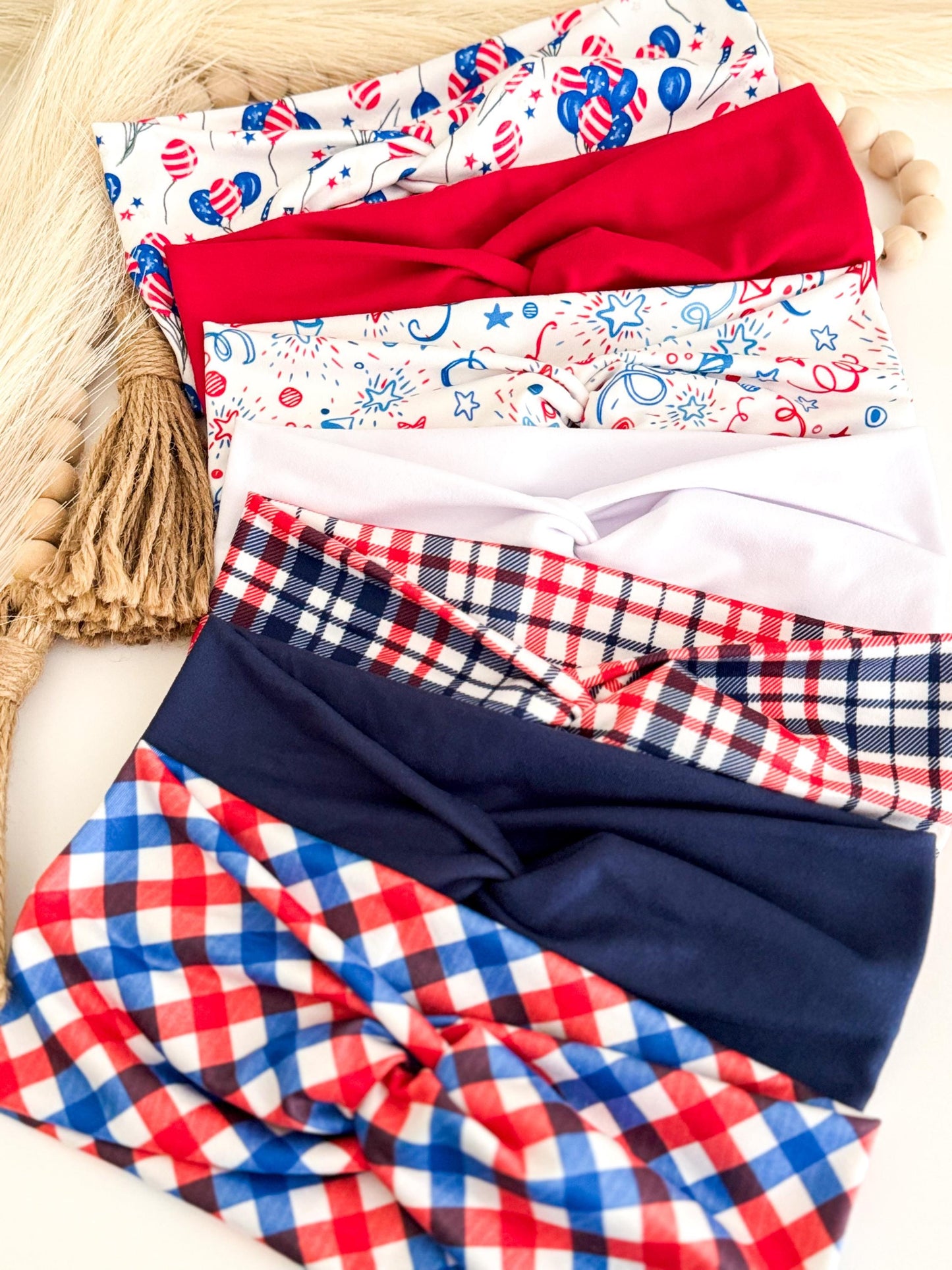 4th July Headband: Red White Blue Patriotic Hair Accessory