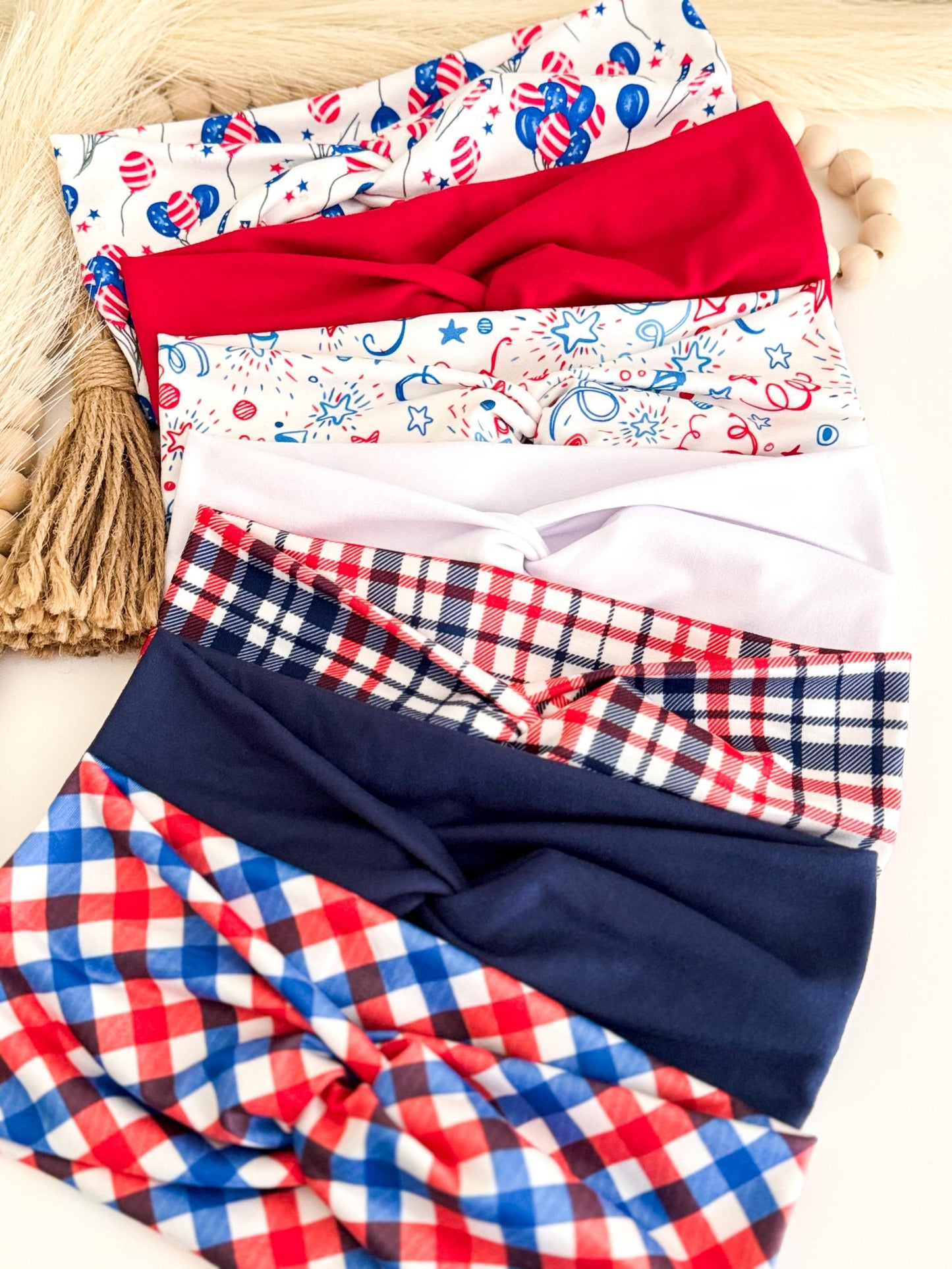 4th July Headband: Red White Blue Patriotic Hair Accessory