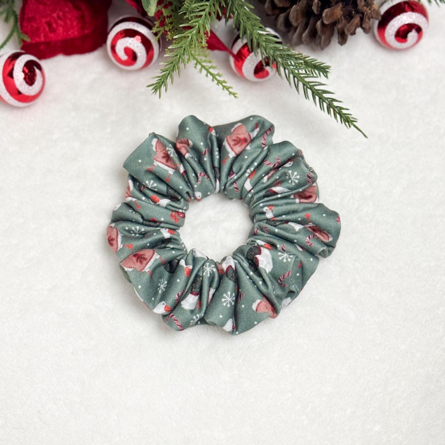 Handmade Christmas Scrunchie | Holiday Hair Accessory | Soft Stretchy DBP | Stocking Stuffer Gift | Festive Scrunchie for Nurses & Teachers Headband Studio