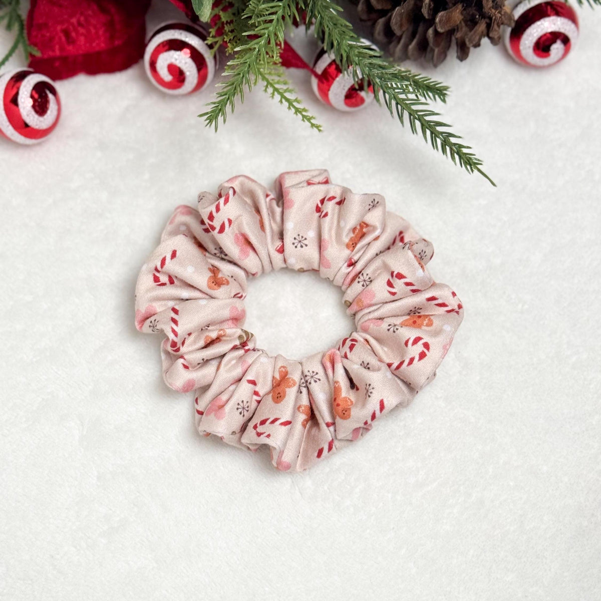 Handmade Christmas Scrunchie | Holiday Hair Accessory | Soft Stretchy DBP | Stocking Stuffer Gift | Festive Scrunchie for Nurses & Teachers Headband Studio